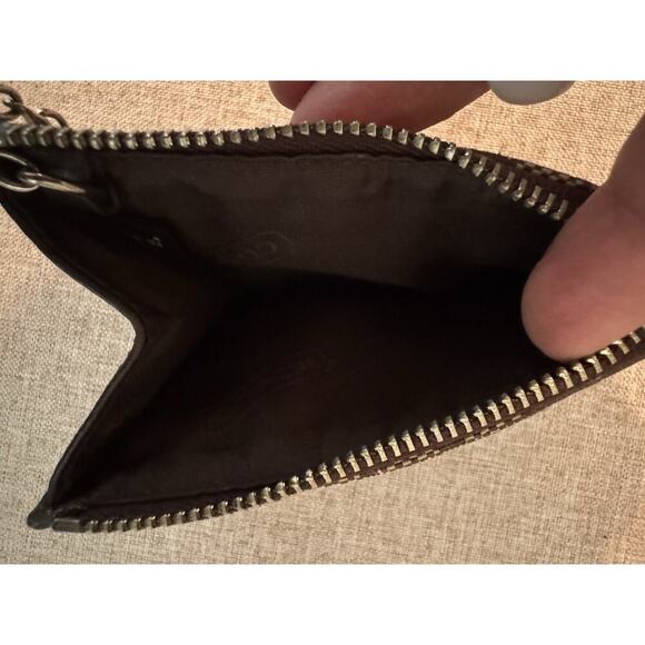 Vintage Coach Coin Purse Key Chain Brown Signature Small CC - Picture 5 of 6